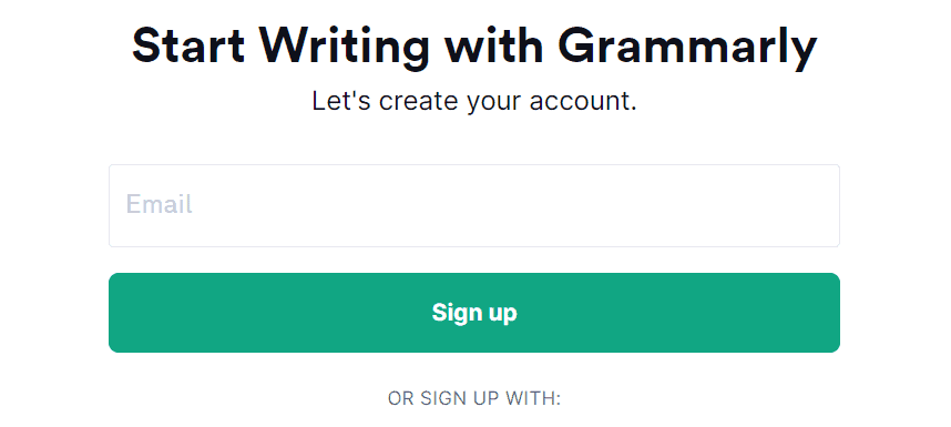 Grammarly sign up