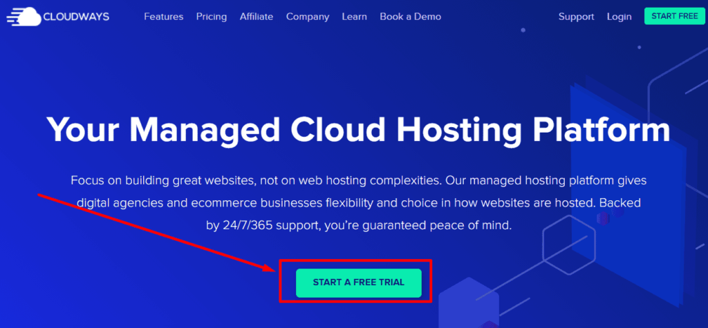 start cloudways hosting plan